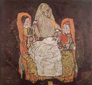 Egon Schiele Moth with two Children oil painting
